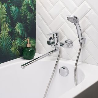 Смеситель для ванны с душем BOOU B8289-18F хром